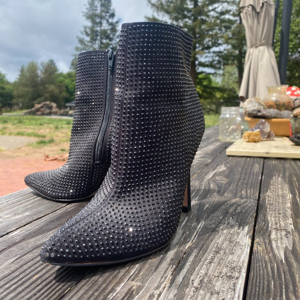 ALDO Delylah Black Studded sparkly stiletto ankle boots